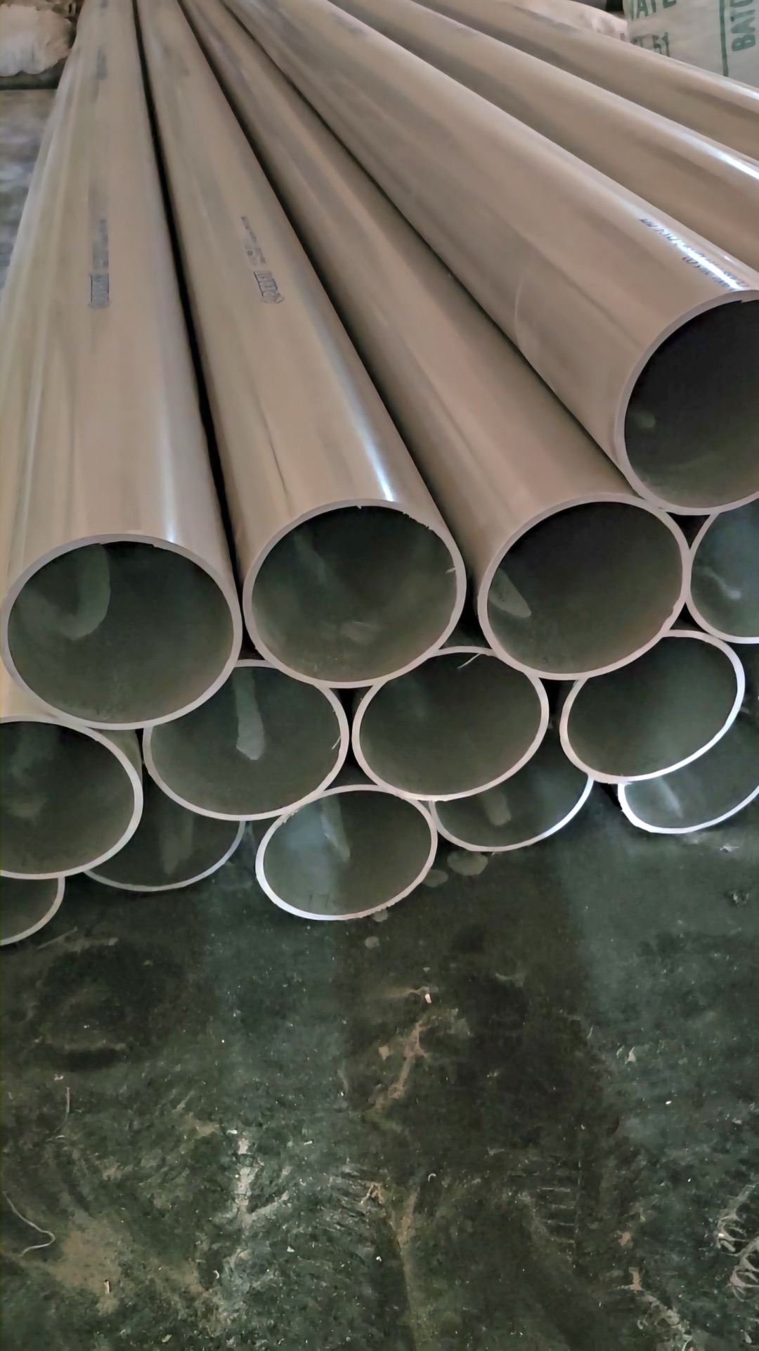 Close-up of finished Perfit PVC pipes