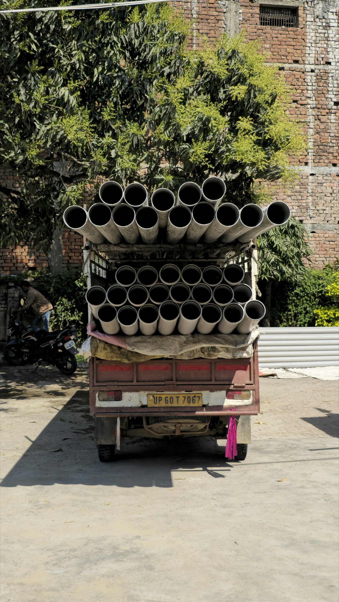 Perfit pipes neatly stacked, ready for delivery